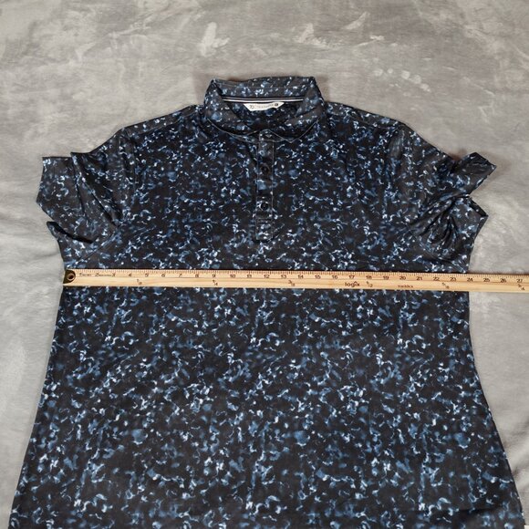 7 Diamonds Colin 4 Way Stretch Polo Shirt Mens XL Performance Dyed Blue - Picture 8 of 9